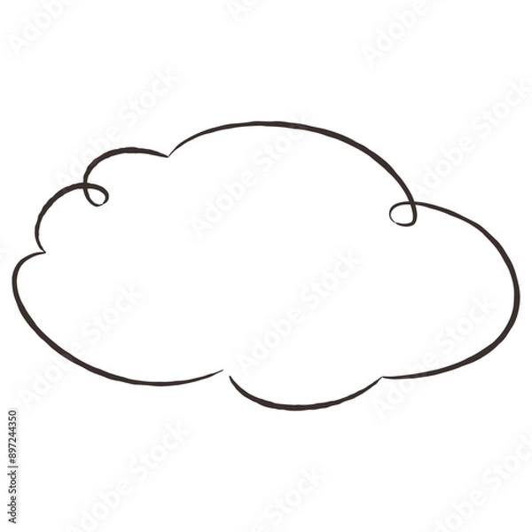 Obraz シンプルでおしゃれな雲（吹き出し）のイラスト
