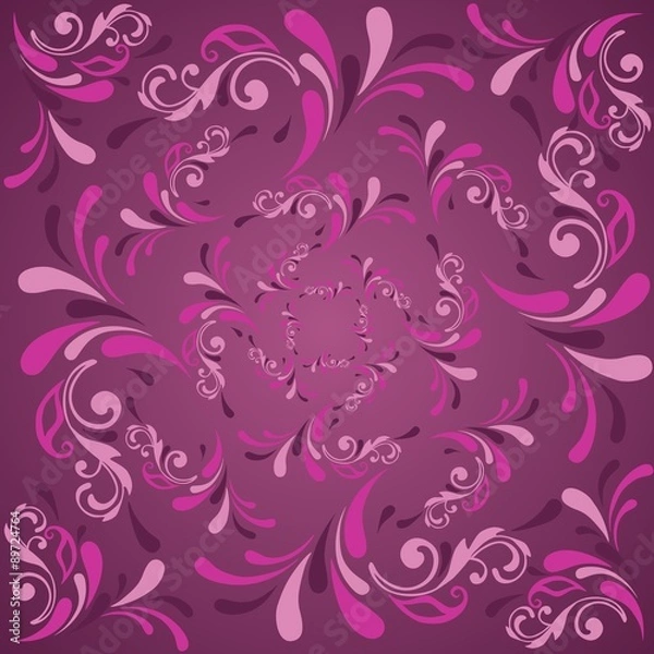 Fototapeta Drawing retro curls