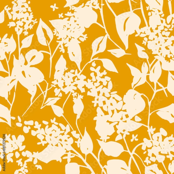 Fototapeta seamless pattern with autumn leaves