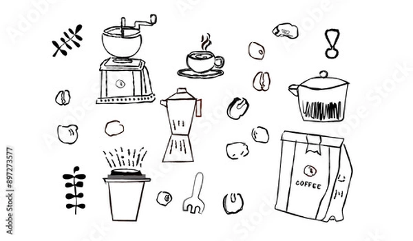 Fototapeta コーヒーのセット