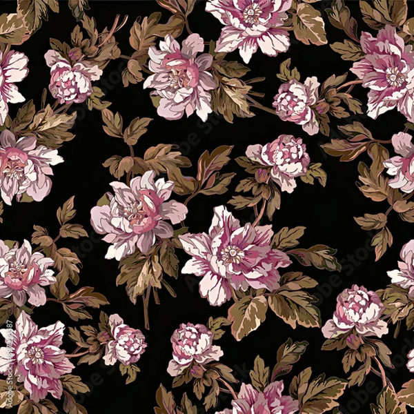 Fototapeta seamless pattern with flowers