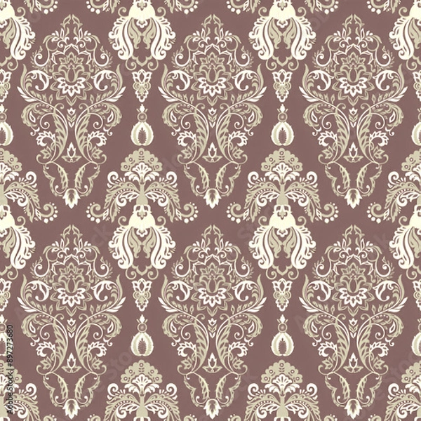 Fototapeta seamless damask pattern