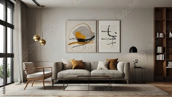 Fototapeta Abstract Art for Interiors Featuring Bold Designs and Vibrant Colors to Enhance Modern and Contemporary Spaces