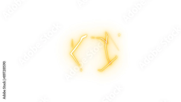 Obraz 黄色　アニメ風　稲妻