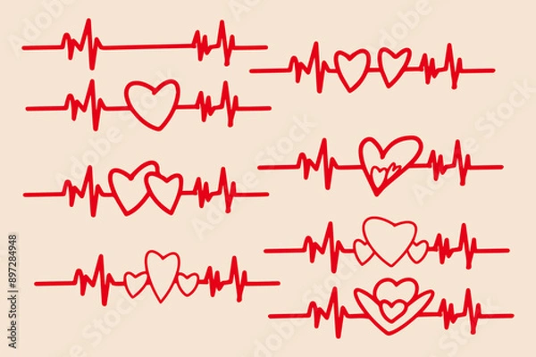 Obraz heart heartbeat vector