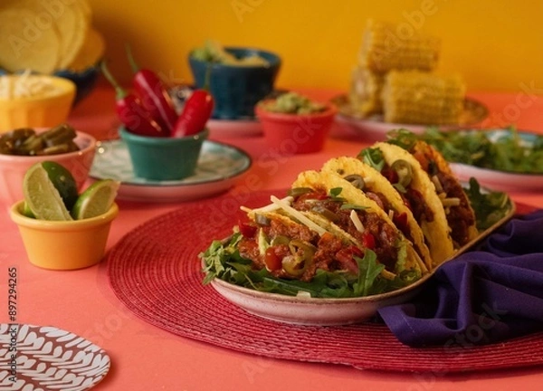 Fototapeta Tacos on a table
