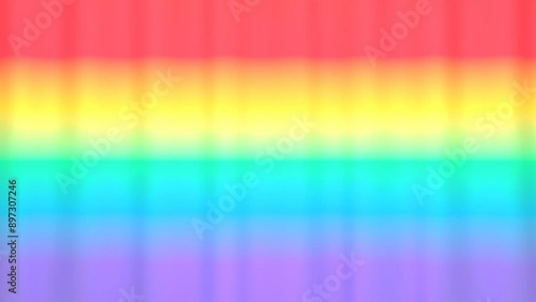 Fototapeta 3d rendered cartoon horizontal rainbow gradient curtain.