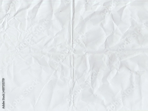 Obraz Crumpled paper texture. White color texture pattern abstract background for your design and text.