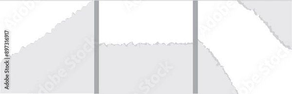 Fototapeta set of torn paper vector design