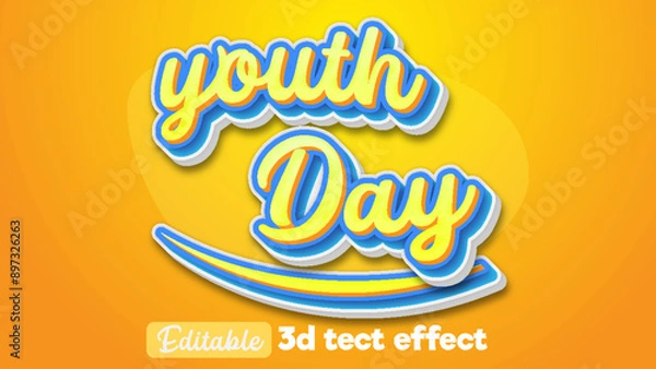 Obraz youth day editable 3d  illustrator text effect 