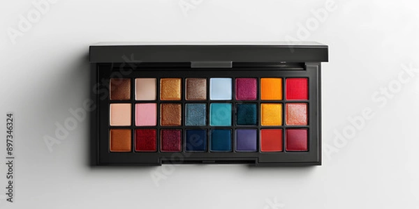 Fototapeta A close up of a makeup palette with six different shades of eyeshadow