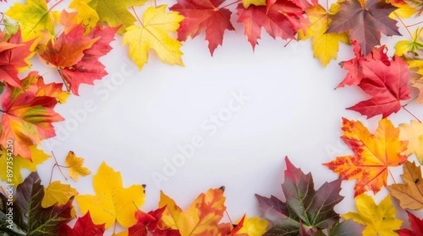 Fototapeta  autumn leaves frame 