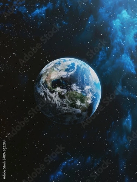 Fototapeta Earth from Space with Stars