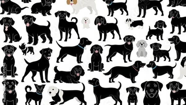 Fototapeta Variation flat vector dog art