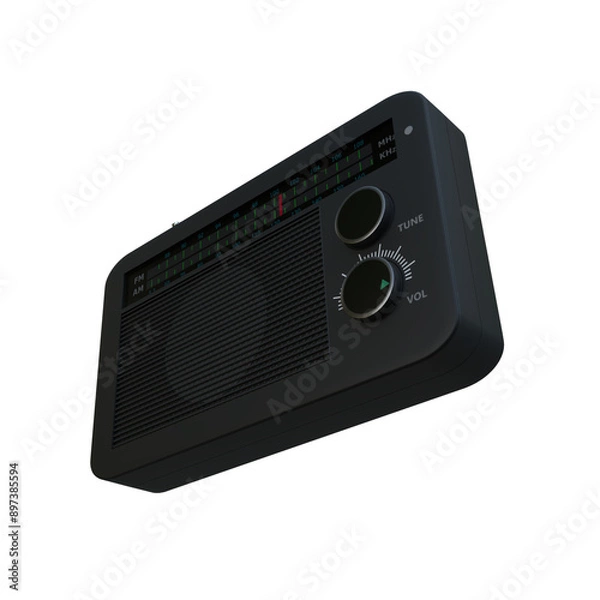 Fototapeta 3d Render of Radio Isolated on white background