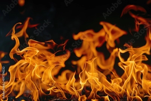 Fototapeta Grill Flames Close Up