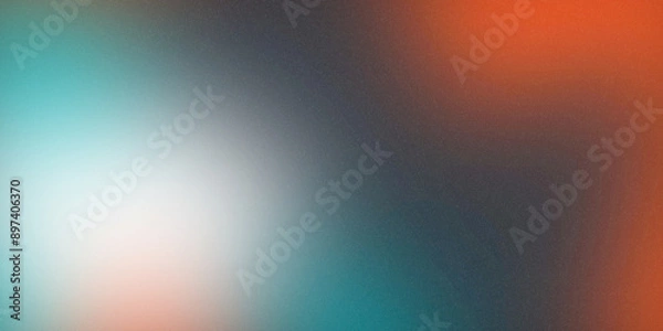 Fototapeta Abstract Background with Orange, Blue, and White Gradient and Noise Texture - Illustration