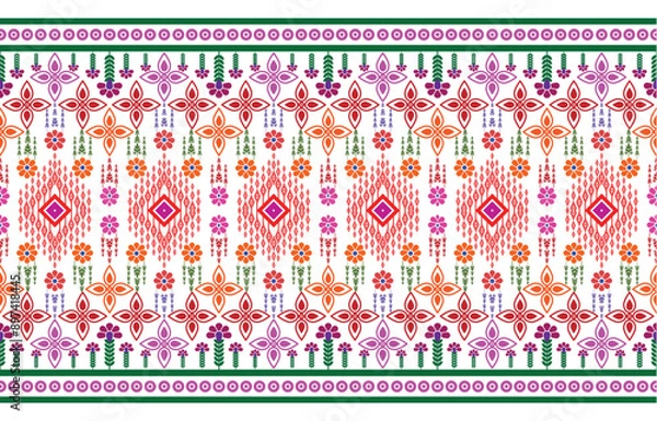 Fototapeta Ethnic pattern.beautiful pattern. folk embroidery,bohemian style,aztec geometric art ornament print.ethnic abstract Inkatha art.Seamless fabric.design for fabric, carpet, wallpaper, clothing 