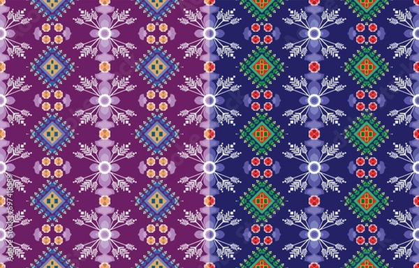 Fototapeta Ethnic pattern.beautiful pattern. folk embroidery,bohemian style,aztec geometric art ornament print.ethnic abstract Inkatha art.Seamless fabric.design for fabric, carpet, wallpaper, clothing 