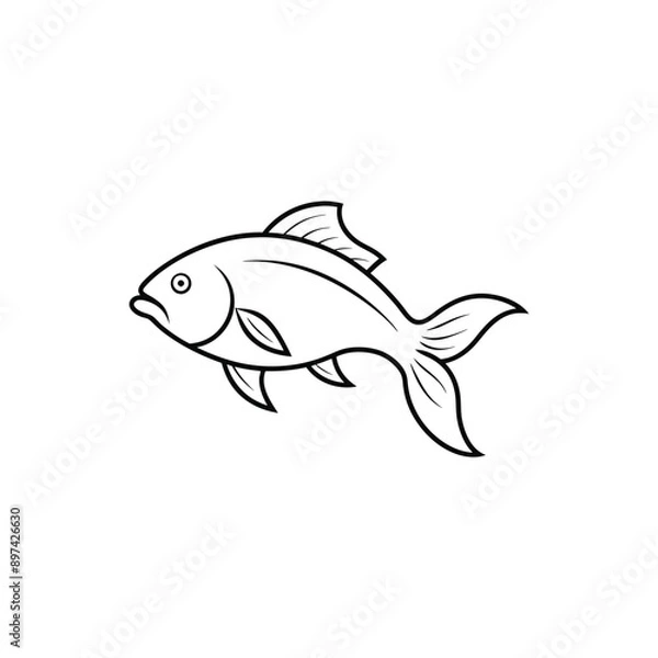 Fototapeta  Elegant Carp Fish Vector Illustration.
