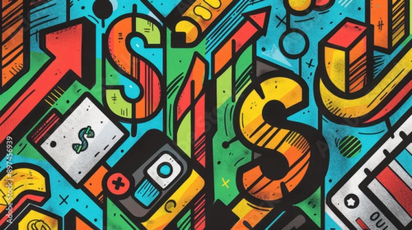 Fototapeta Abstract Business Data Visualization Pattern.