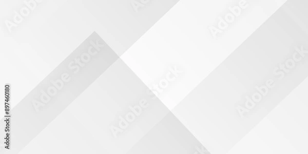 Obraz Vector Modern white and gray technology concept diamond triangle geometric line background. modern white and grey gradient color geometric backdrop design cube pattern background for website banner. 
