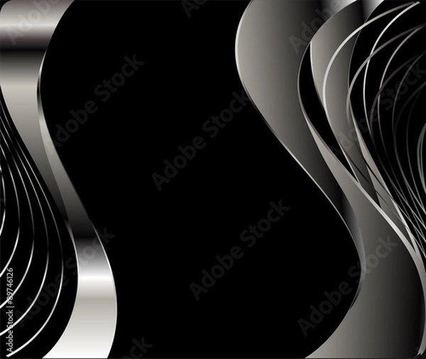 Obraz Wave abstract background black and white color
