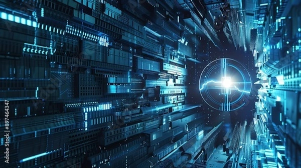 Fototapeta Abstract Digital Tunnel