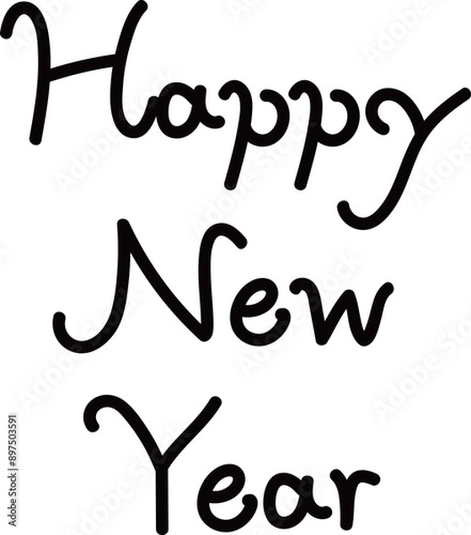 Fototapeta Happy New Year　手書き文字
