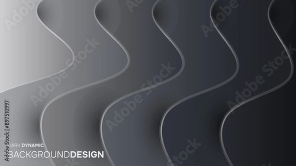 Obraz Abstract creative deep grayscale dynamic waves background