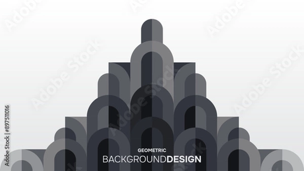 Obraz Abstract deep grayscale geometric mosaic pattern background