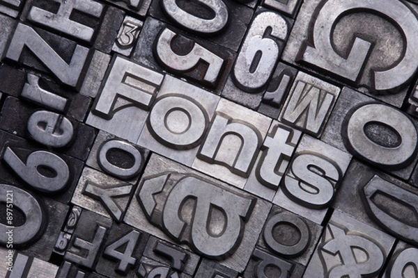 Fototapeta Bleisatz Buchstaben