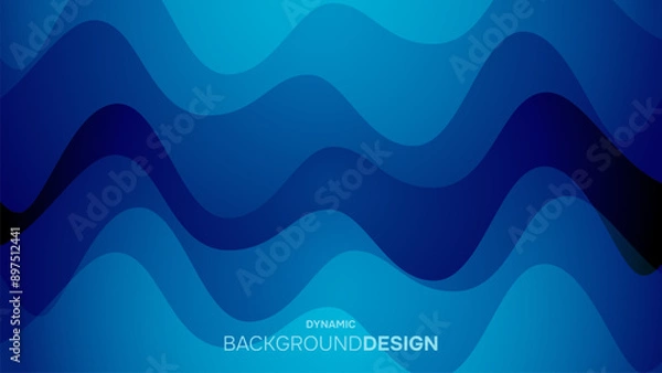 Obraz Abstract deep blue dynamic waves background