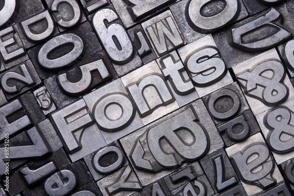 Fototapeta Bleisatz Buchstaben