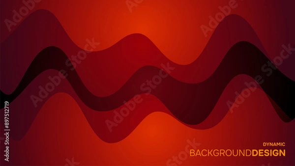 Obraz Abstract deep red dynamic waves background