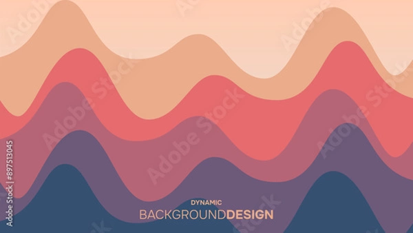 Obraz Abstract soft retro colorful dynamic waves background