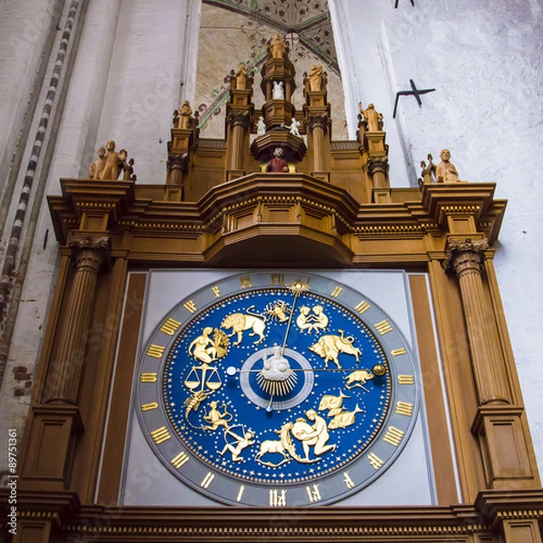 Fototapeta Zodiac clock showing all the twelve signs of the zodiac