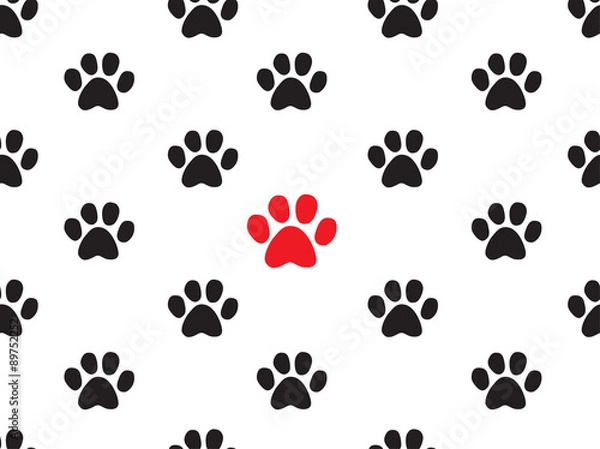 Fototapeta seamless animal footprint pattern