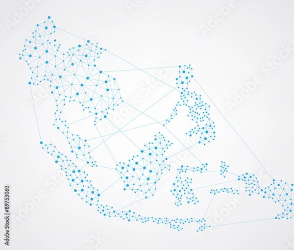 Obraz Sieć ASEAN Map