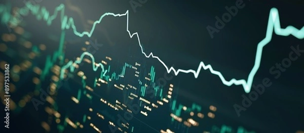 Fototapeta Clean and simple stock chart showing a gradual rise in stock prices, reflecting consistent growth.