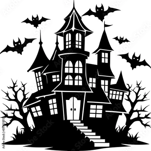 Fototapeta HAUNTED HOUSE SVG , Halloween Bundle Svg, Haunted House Svg Bundle, Haunted House Clipart, Haunted House Svg Cut Files for Cricut