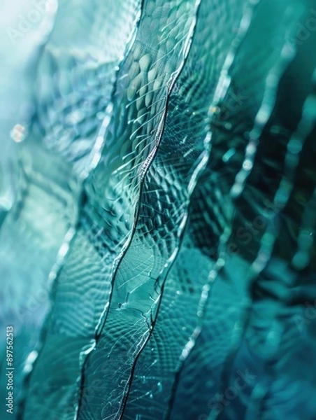 Fototapeta Abstract teal textured pattern. AI.