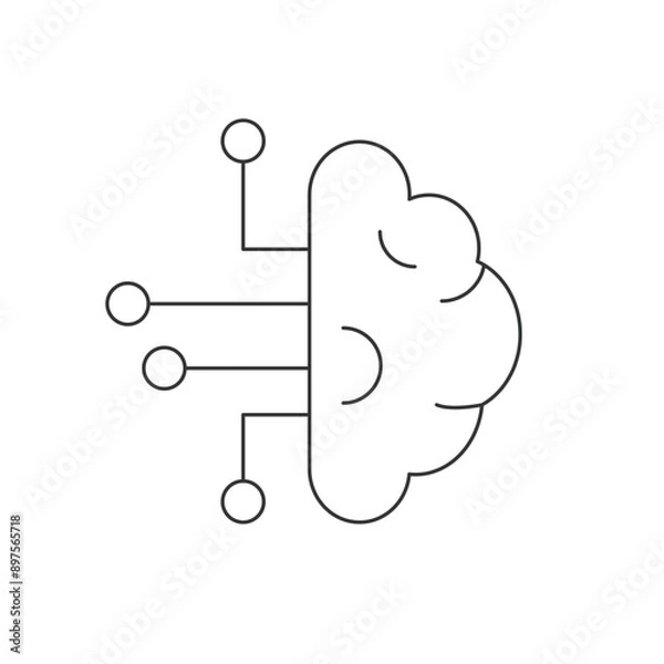 Fototapeta Robot and electronic icon set collection