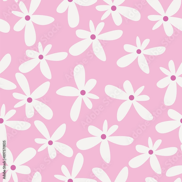 Fototapeta Seamless flowers pattern, floral print.