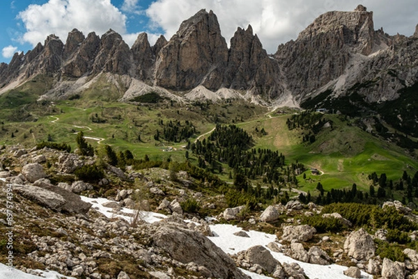 Fototapeta Majestic View of Cir Group in the Dolomites
