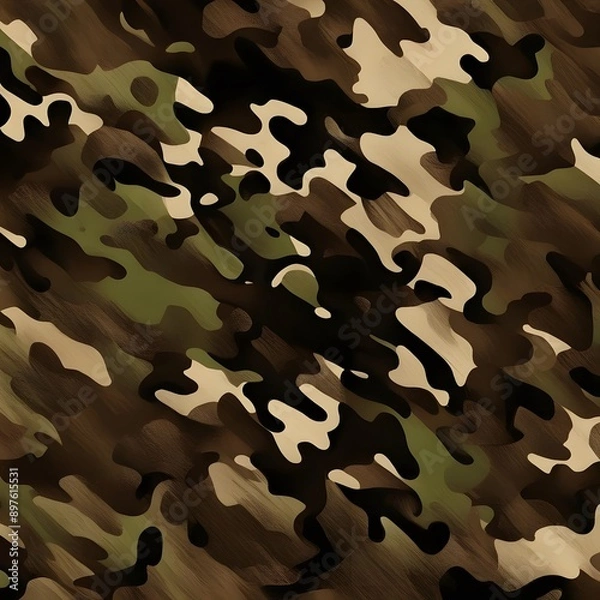 Fototapeta army camouflage pattern green texture khaki background