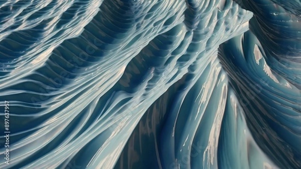 Fototapeta  3D Wave Pattern Background with Shading for Depth and Movement