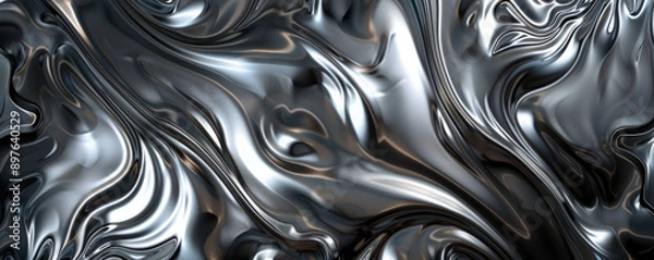 Fototapeta A dynamic zinc background with swirling, metallic patterns and a high-gloss finish, offering a mesmerizing appearance.