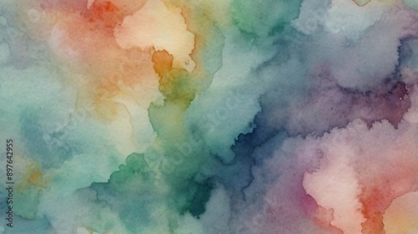 Fototapeta Soothing Abstract Watercolor Background with Muted Hues 