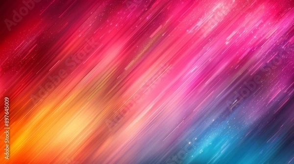 Fototapeta Dynamic light streaks on abstract gradient in red, orange, blue, and purple. Trendy composition for digital display
